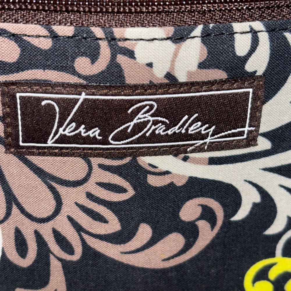 Vera Bradley Dazzle Clutch Espresso Brown Quilted Beaded Pom Pom Purse - Picture 12 of 12